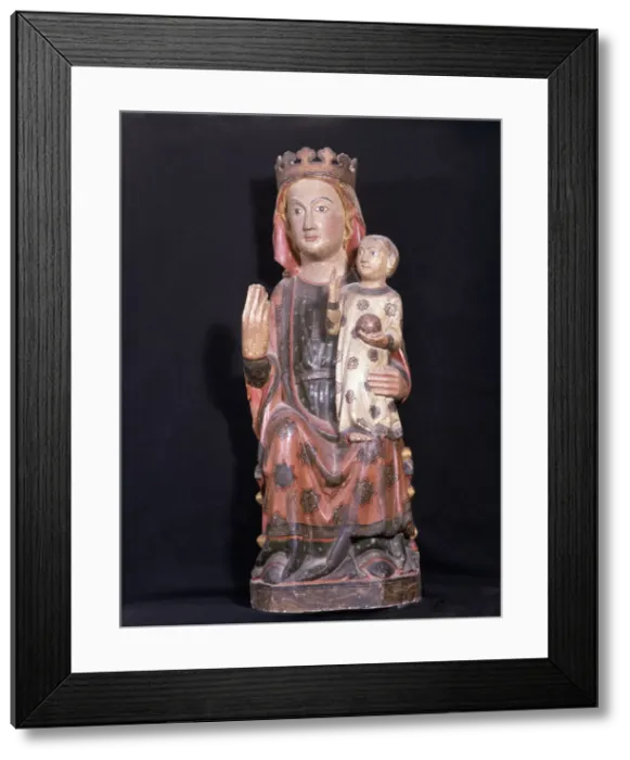 Framed Print : Mother of God, polychromed wood sculpture Framed Print : Mother of God, polychromed wood sculpture