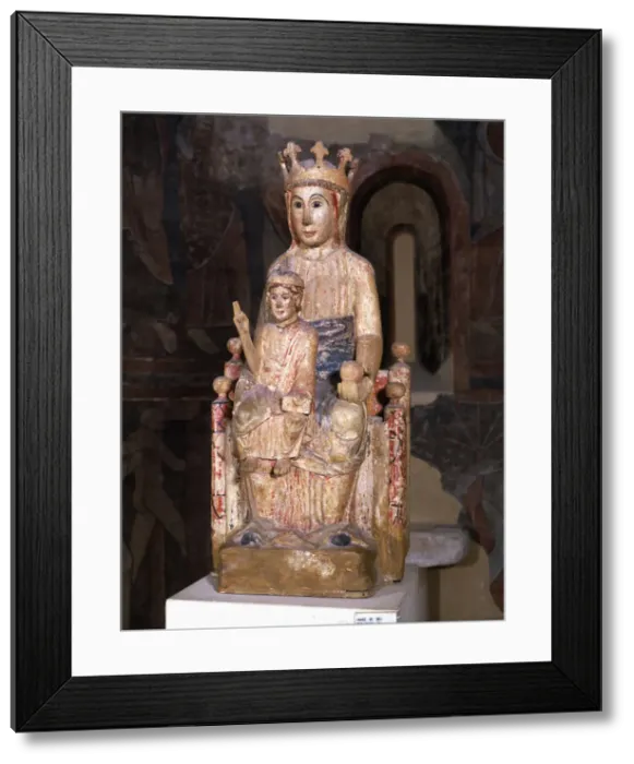 Framed Print : Mother of God of Veciana, polychromed wood sculpture from Santa Maria de Veciana Framed Print : Mother of God of Veciana, polychromed wood sculpture from Santa Maria de Veciana