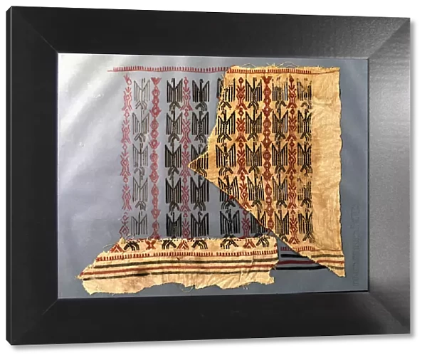 Piece of tissue, made in silk and linen, with eagles drawn, made with a smooth pedal loom