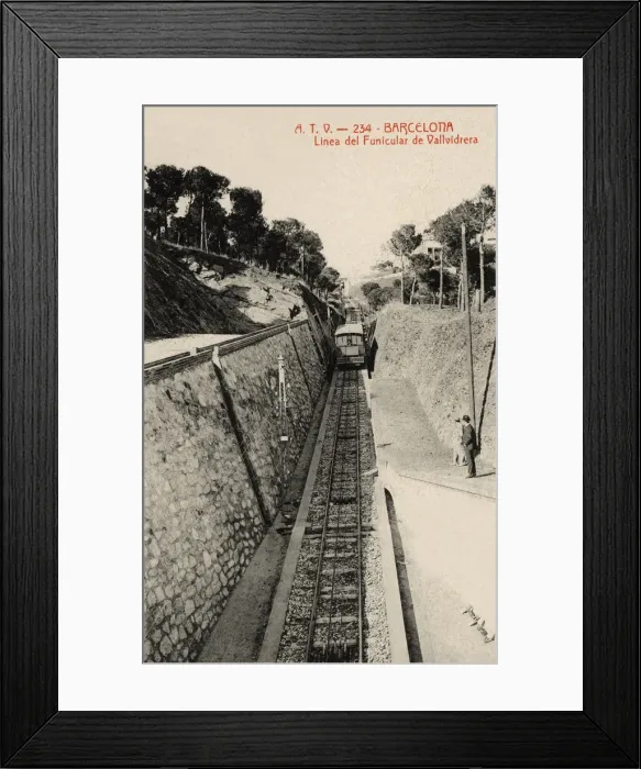 Framed Print : Vallvidrera Funicular Line, 1915 photograph, postcard published by ATV (Angel Tolra Viazo) Framed Print : Vallvidrera Funicular Line, 1915 photograph, postcard published by ATV (Angel Tolra Viazo)
