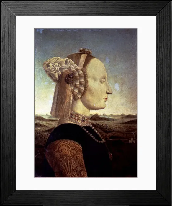 Framed Print : Battista Sforza, portrait by Piero della Francesca Framed Print : Battista Sforza, portrait by Piero della Francesca