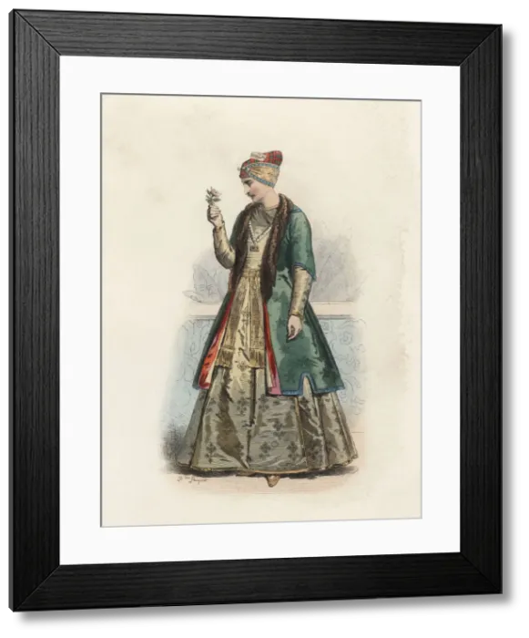 Framed Print : Nabob or Great of Persia, in the modern age, color engraving 1970 Framed Print : Nabob or Great of Persia, in the modern age, color engraving 1970
