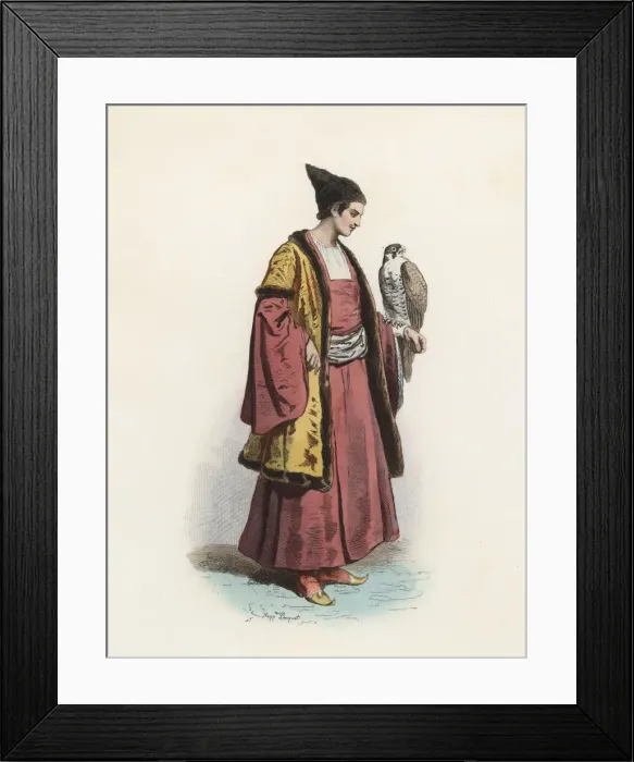 Framed Print : Circassian young man, color engraving 1870 Framed Print : Circassian young man, color engraving 1870