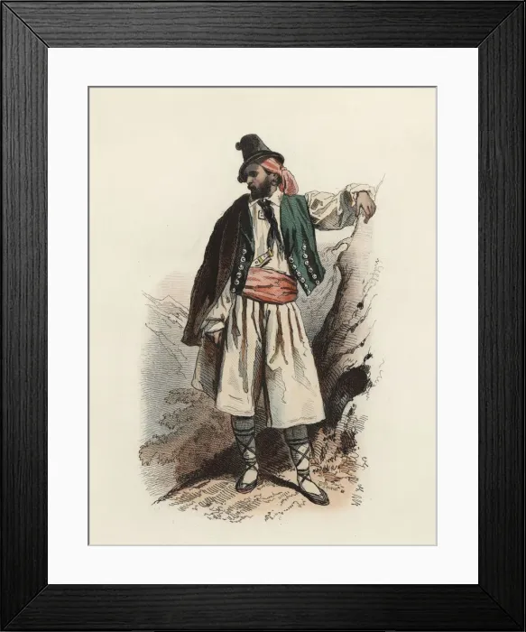 Framed Print : Man from Valencia, color engraving 1870 Framed Print : Man from Valencia, color engraving 1870
