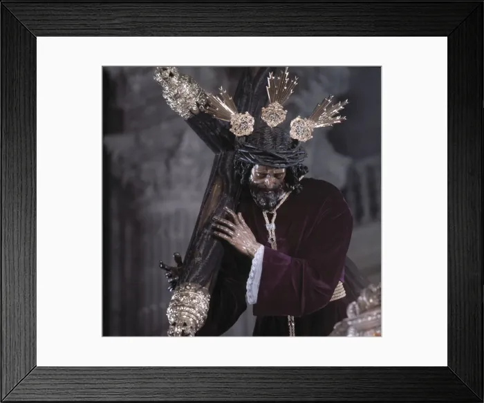Framed Print : Detail of the image of Our Father Jesus of Passion during Holy Week procession in Seville Framed Print : Detail of the image of Our Father Jesus of Passion during Holy Week procession in Seville