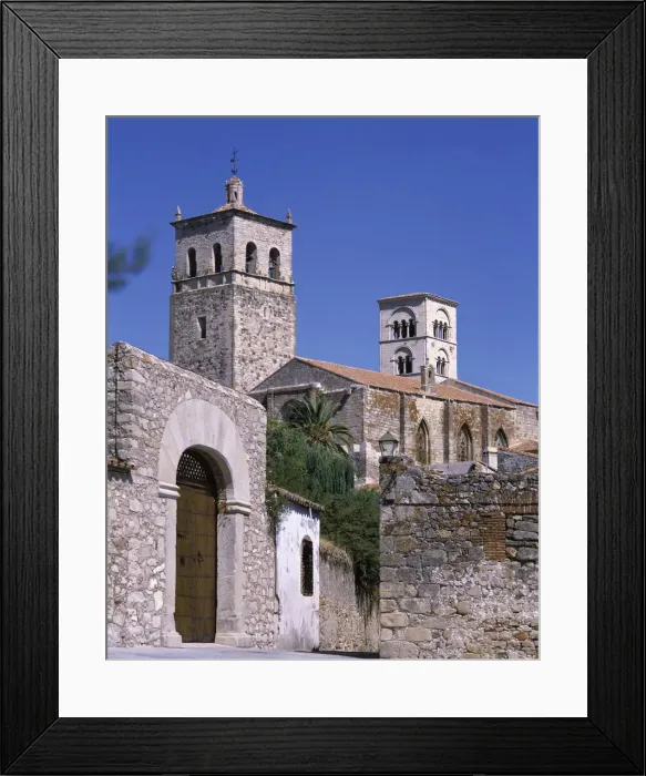 Framed Print : Exterior of the Church of Santa Maria de Trujillo (Caceres), late Romanesque style Framed Print : Exterior of the Church of Santa Maria de Trujillo (Caceres), late Romanesque style