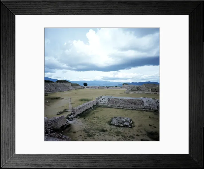 Framed Print : Partial view of the archaeological ruins of the ancient city of Monte Alban Framed Print : Partial view of the archaeological ruins of the ancient city of Monte Alban