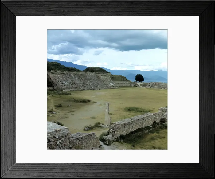 Framed Print : Partial view of the ruins of the ancient city of Monte Alban Framed Print : Partial view of the ruins of the ancient city of Monte Alban
