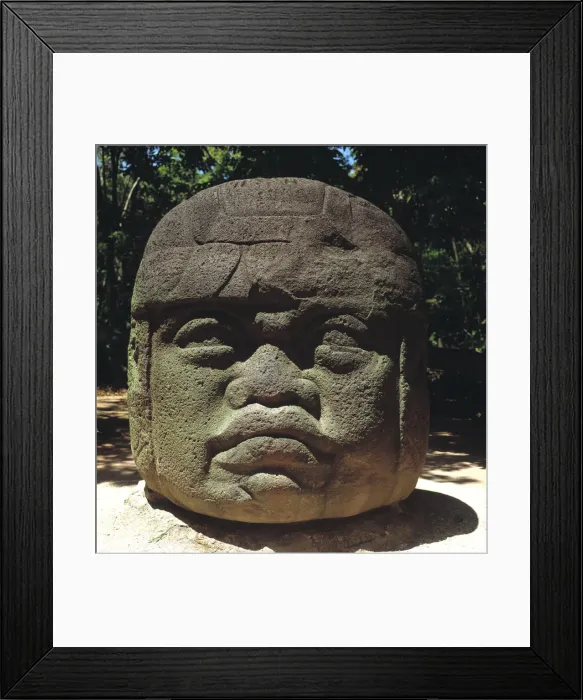 Framed Print : Giant head from Olmec culture Framed Print : Giant head from Olmec culture