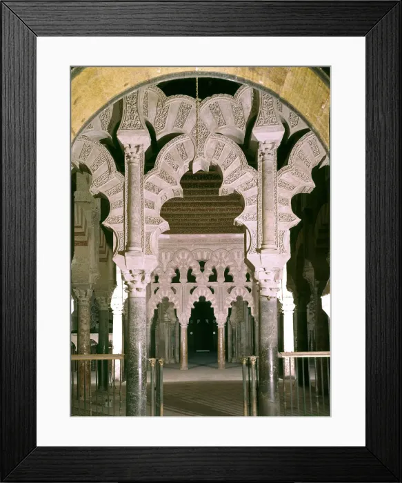 Framed Print : Mosque of Cordoba, arcade in the central section of the Mihrab Framed Print : Mosque of Cordoba, arcade in the central section of the Mihrab