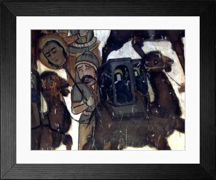 Framed Print : An enemy of Shi ite faith leads a woman prisoner in the camels back, having tortured Framed Print : An enemy of Shi ite faith leads a woman prisoner in the camels back, having tortured