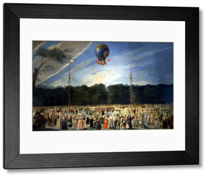 Framed Print : Ascent of a Montgolfier Balloon in Madrid, oil on canvas by Antonio Carnicero Framed Print : Ascent of a Montgolfier Balloon in Madrid, oil on canvas by Antonio Carnicero