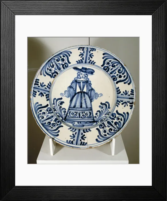 Framed Print : Dish of the Transition Series, Catalan dishes with blue decoration