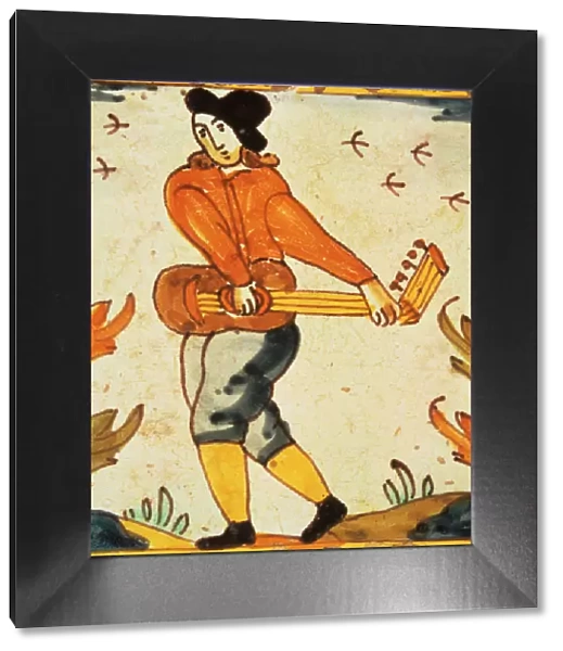 Tiles of the Palmita series, musician playing guitar