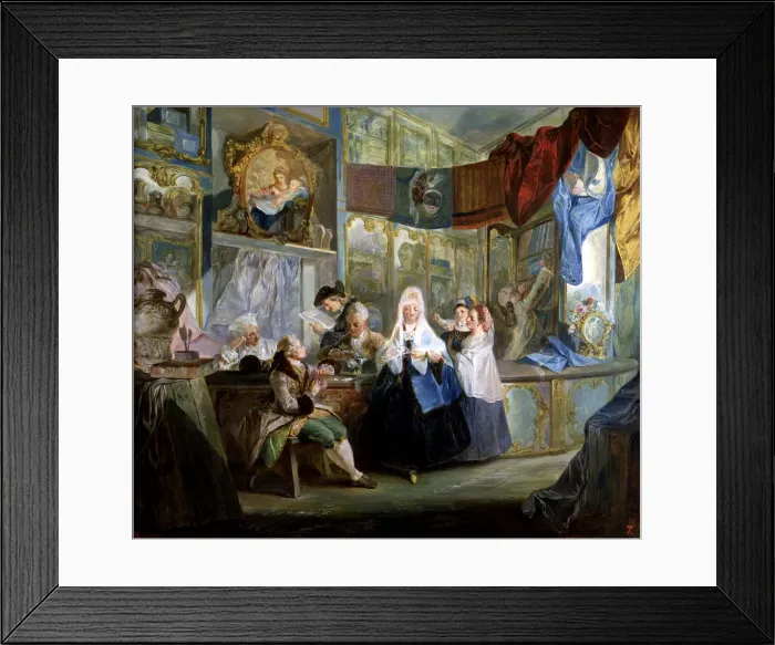 Framed Print : The silk shop, oil on canvas by Luis Paret y Alcazar Framed Print : The silk shop, oil on canvas by Luis Paret y Alcazar