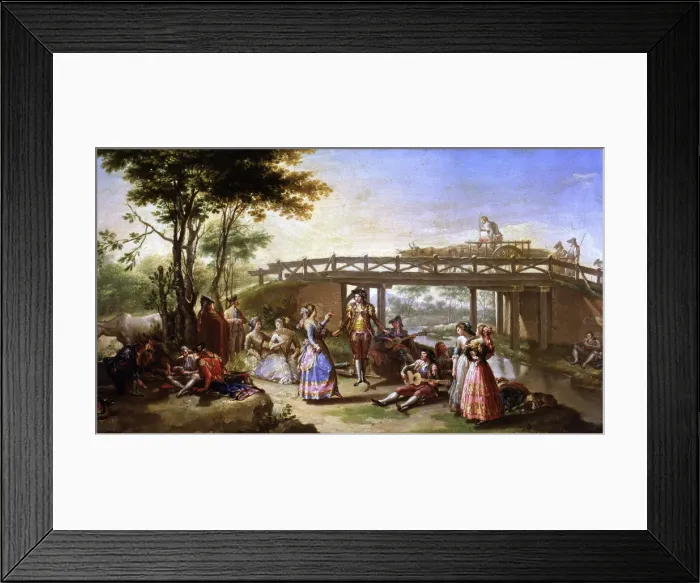 Framed Print : The bridge of the Canal of Madrid, 1784, detail of Painting by Francisco Bayeu Framed Print : The bridge of the Canal of Madrid, 1784, detail of Painting by Francisco Bayeu