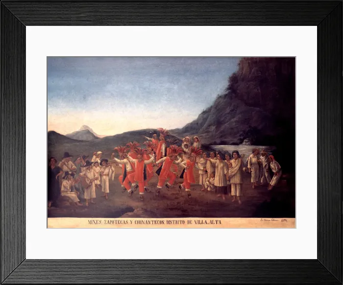 Framed Print : Zapotec Indians dancing Framed Print : Zapotec Indians dancing