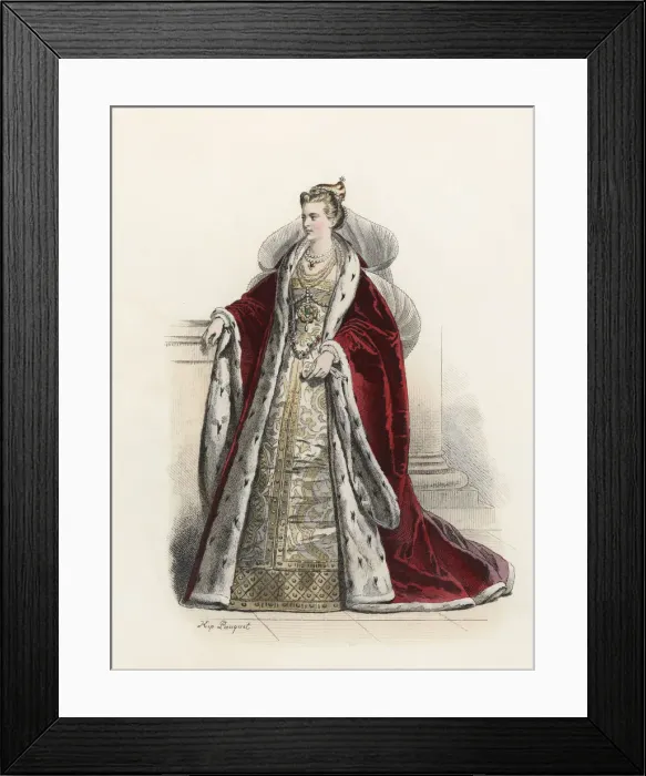Framed Print : Grand Duchess of Venice, in the modern age, color engraving 1870 Framed Print : Grand Duchess of Venice, in the modern age, color engraving 1870