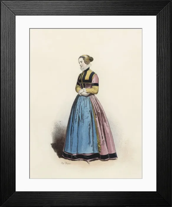 Framed Print : Young at Cologne, in the modern age, color engraving 1870 Framed Print : Young at Cologne, in the modern age, color engraving 1870
