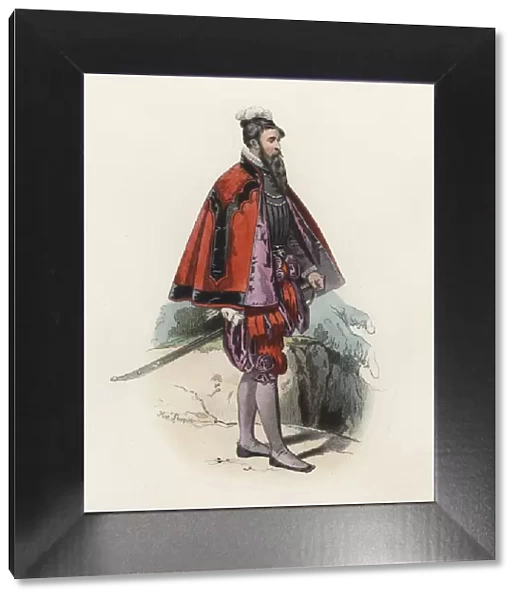 Great Swiss personage, in the modern age, color engraving 1870