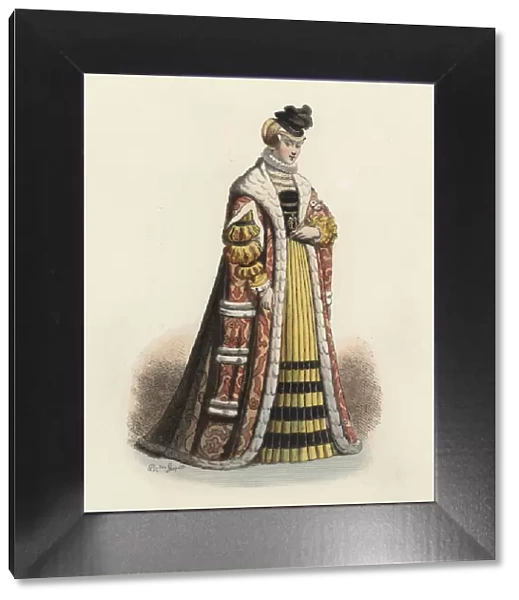 Princess of Bavaria, in the modern age, color engraving 1870