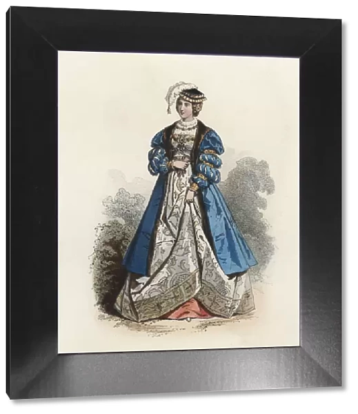 Polish Princess, in the modern age, color engraving 1870