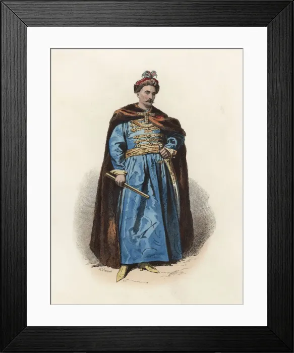 Framed Print : John III Sobieski, King of Poland (1629-1696), color engraving 1870 Framed Print : John III Sobieski, King of Poland (1629-1696), color engraving 1870