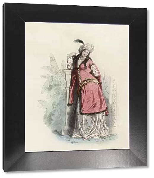 Persian Lady, in the modern age, color engraving 1870
