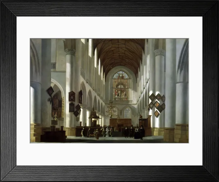 Framed Print : Interior of St. Bavo Church in Harlem 1668, oil on canvas by Job Berckheyde Framed Print : Interior of St. Bavo Church in Harlem 1668, oil on canvas by Job Berckheyde