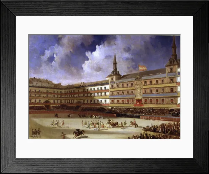 Framed Print : Bullfight in the Plaza Mayor in Madrid 1846 oil by Pharamond Blanchard Framed Print : Bullfight in the Plaza Mayor in Madrid 1846 oil by Pharamond Blanchard