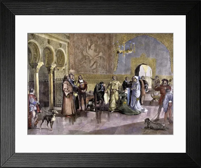 Framed Print : lllustration for The doctor of his honor, colored engraving in the Ilustracion Framed Print : lllustration for The doctor of his honor, colored engraving in the Ilustracion