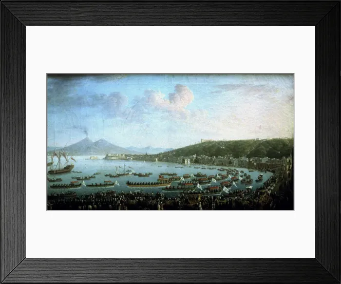 Framed Print : The Bay of Naples on the day of the departure of Charles III Framed Print : The Bay of Naples on the day of the departure of Charles III