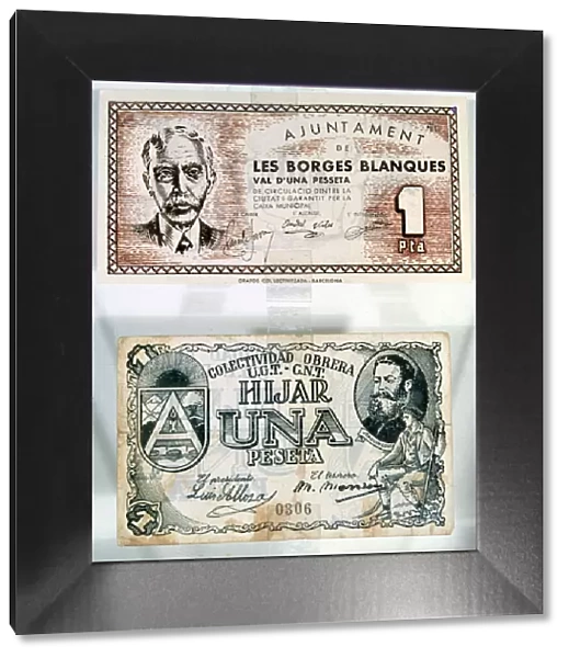Spanish Civil War (1936-1939), legal tender notes issued by the City council of Borges Blanques