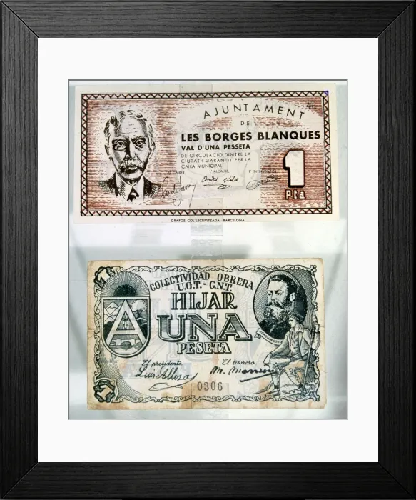 Framed Print : Spanish Civil War (1936-1939), legal tender notes issued by the City council of Borges Blanques Framed Print : Spanish Civil War (1936-1939), legal tender notes issued by the City council of Borges Blanques