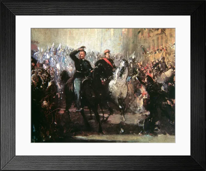 Framed Print : Napoleon III and Victor Emmanuel II triumphantly entering into Milan on June 8, 1859 Framed Print : Napoleon III and Victor Emmanuel II triumphantly entering into Milan on June 8, 1859