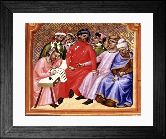 Framed Print : Miniature in Codex Justinian Institutiones Feodorum et Alia, illuminated manuscript, c Framed Print : Miniature in Codex Justinian Institutiones Feodorum et Alia, illuminated manuscript, c