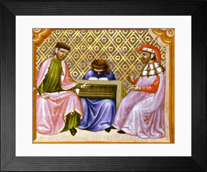 Framed Print : Miniature in Codex Justinian Institutiones Feodorum et Alia, illuminated manuscript, c Framed Print : Miniature in Codex Justinian Institutiones Feodorum et Alia, illuminated manuscript, c