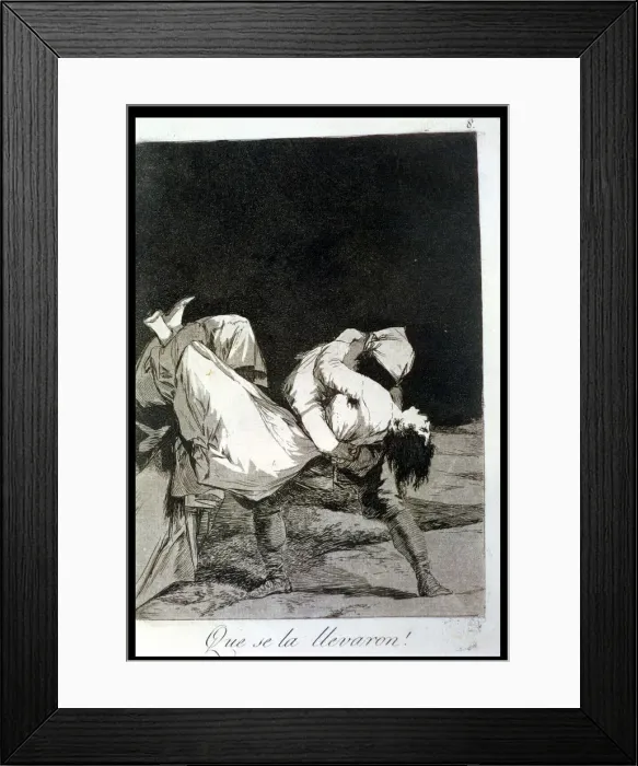 Framed Print : Los Caprichos, series of etchings by Francisco de Goya (1746-1828), plate 8: Que Framed Print : Los Caprichos, series of etchings by Francisco de Goya (1746-1828), plate 8: Que