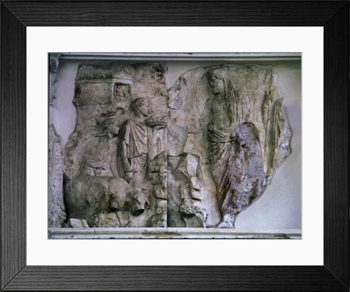 Framed Print : Ara Pacis Augustae, relief depicting the sacrifice of Aeneas, 9 b. C Framed Print : Ara Pacis Augustae, relief depicting the sacrifice of Aeneas, 9 b. C