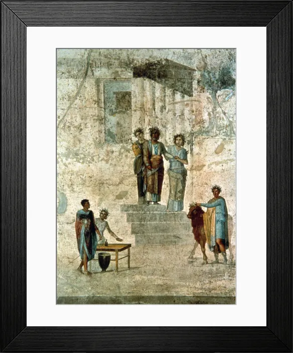 Framed Print : Jason presented before his uncle Pelio and his daughters, fresco from Pompeii Framed Print : Jason presented before his uncle Pelio and his daughters, fresco from Pompeii