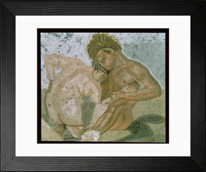 Framed Print : Satyr and Maenad. Mosaic from the House of the Faun Framed Print : Satyr and Maenad. Mosaic from the House of the Faun