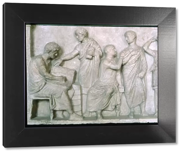 Scene of a census, relief on the altar of Domitius Aenobarbus