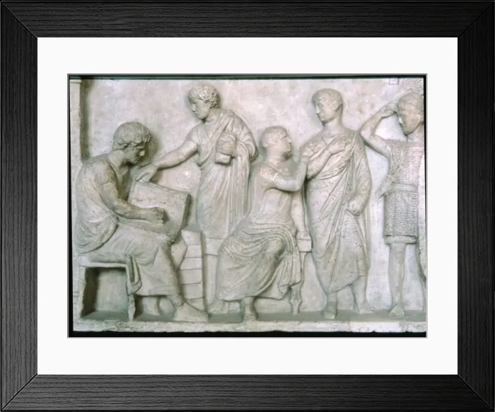 Framed Print : Scene of a census, relief on the altar of Domitius Aenobarbus Framed Print : Scene of a census, relief on the altar of Domitius Aenobarbus