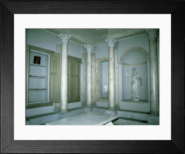 Framed Print : Reconstruction of the library of a noble Roman house Framed Print : Reconstruction of the library of a noble Roman house