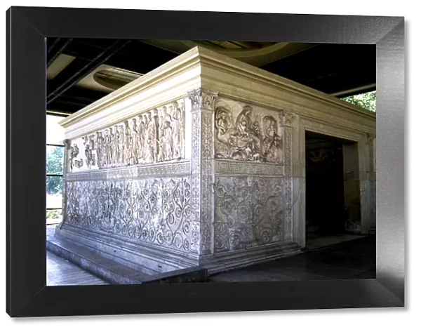 Exterior view of Ara Pacis Augustae in Rome