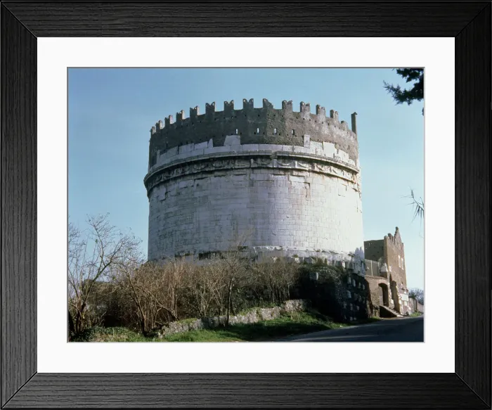 Framed Print : Tomb of Cecilia Metella on the Appian Road in Rome, it was converted into a fortress Framed Print : Tomb of Cecilia Metella on the Appian Road in Rome, it was converted into a fortress