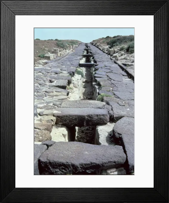 Framed Print : Cardus Maximus Street with underground conduction of water, in the Phoenician-Punic-Roman Framed Print : Cardus Maximus Street with underground conduction of water, in the Phoenician-Punic-Roman