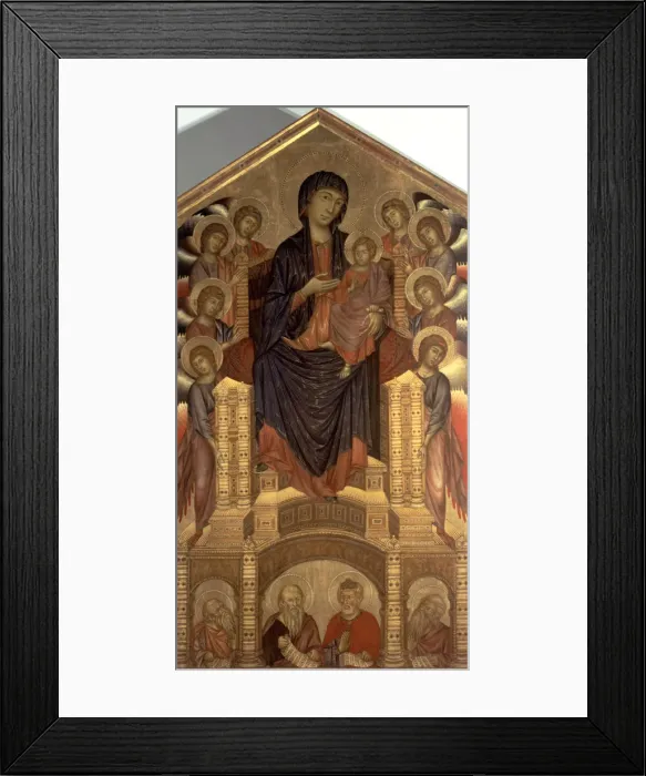 Framed Print : Enthroned Madonna, c. 1280 - 1285 (restored in 1997), work by Cimabue Framed Print : Enthroned Madonna, c. 1280 - 1285 (restored in 1997), work by Cimabue