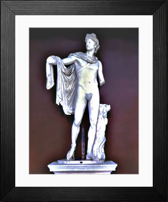 Framed Print : Apollo Belvedere, Roman copy of the second century from a Greek original of the 6th century B Framed Print : Apollo Belvedere, Roman copy of the second century from a Greek original of the 6th century B