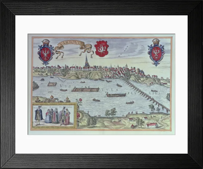 Framed Print : View of the city of Warsaw along the Vistula River, engraving in Alte Europaische Framed Print : View of the city of Warsaw along the Vistula River, engraving in Alte Europaische